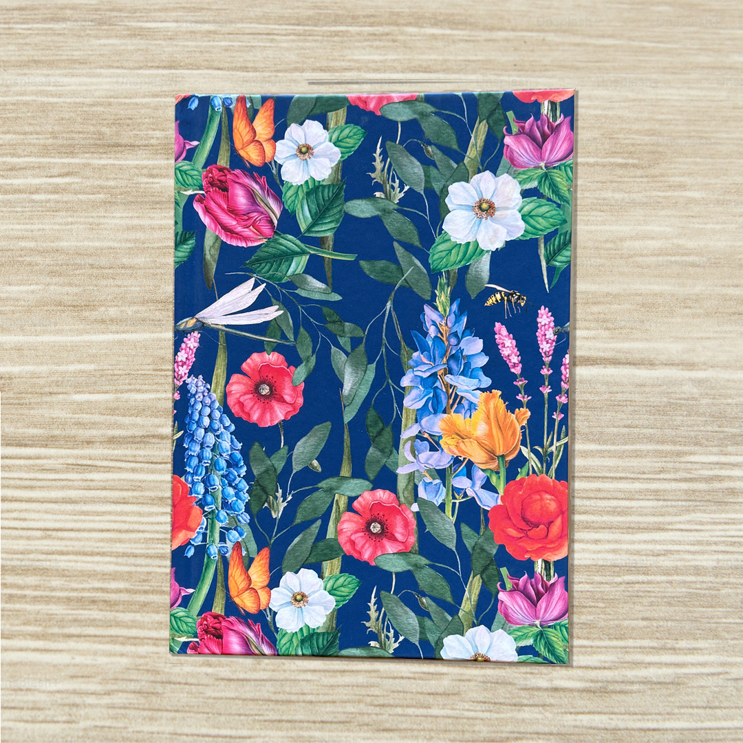 Daily Thoughts Journal - Navy Garden Party